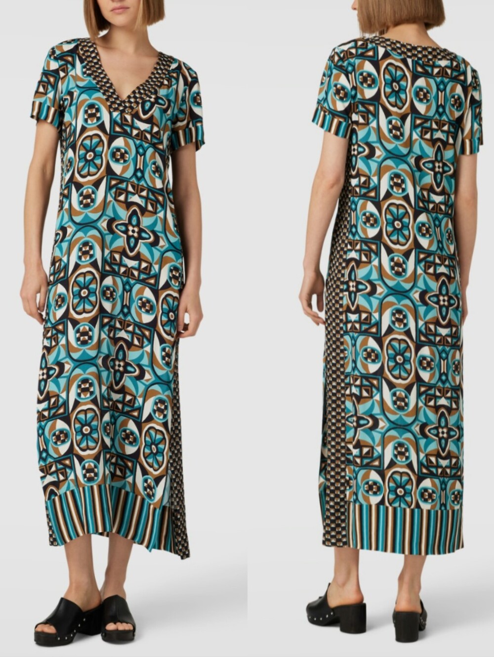 MAX MARA Printworks Weekend Maxi Long Geometric Dress Size 8 Medium NWT New